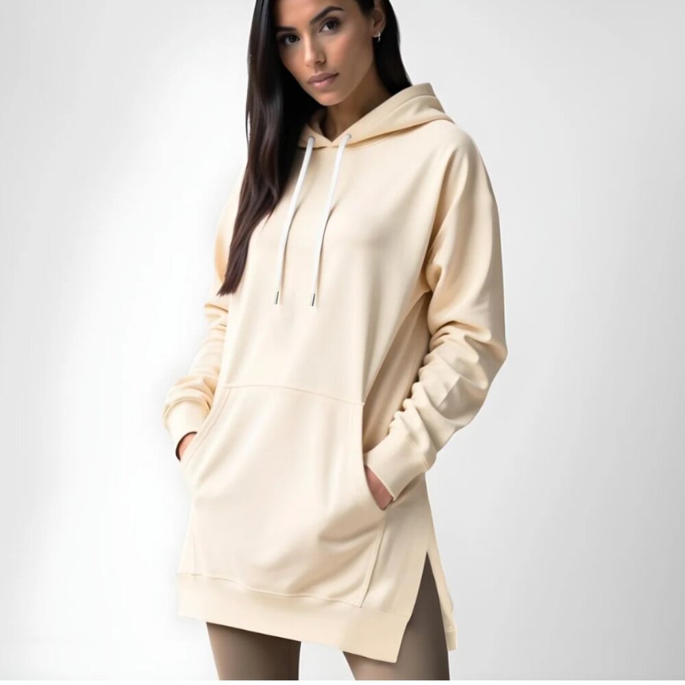 the WARMY Oversized Cozy Tunic Hoodie, Cream XL NWT